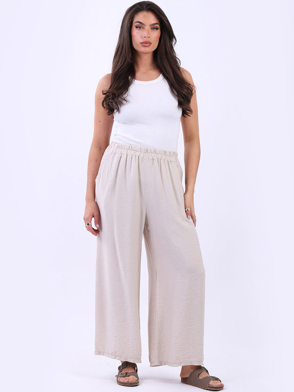 Plain Wide Leg Regular Fit Women Palazzo