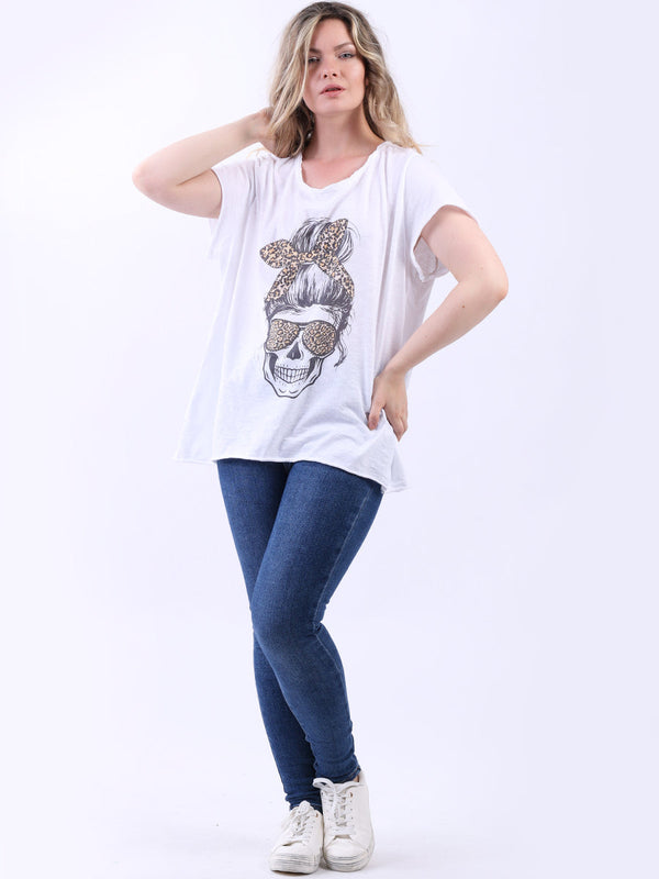Women Lagenlook Cotton Lady Calaver T-Shirt