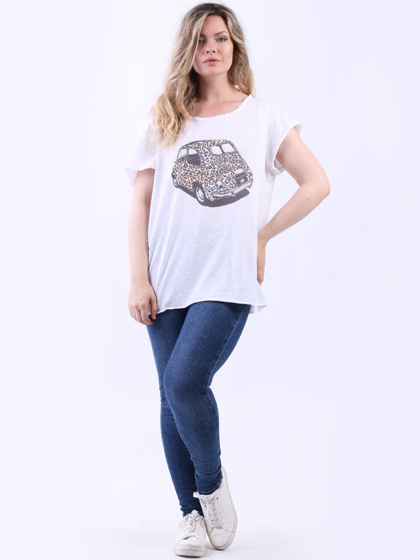 Foxi Car Print Ladies Cotton T-Shirt