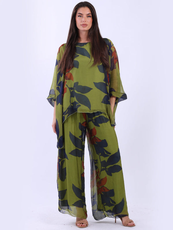 Two Layered Floral Silk Tunic Top