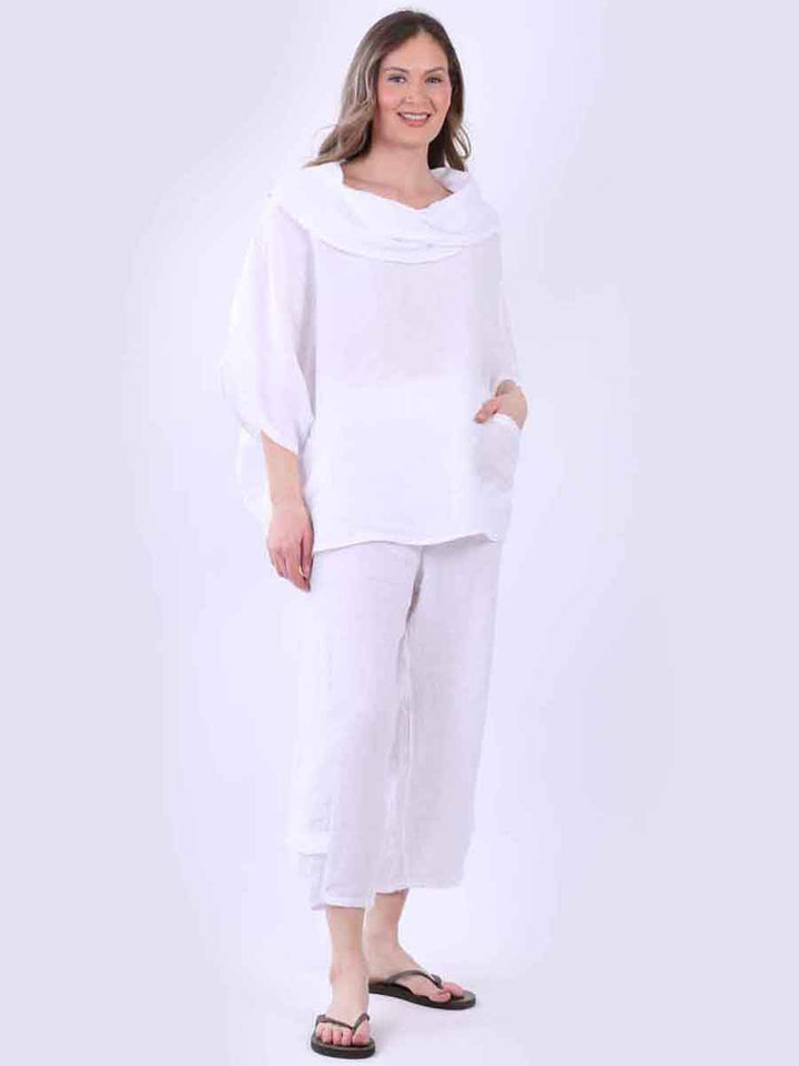 Linen Baggy Top White