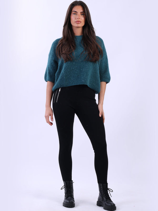 Women Knitted Crop Baggy Wooly Jumper