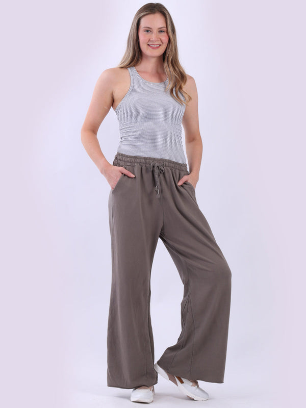 Women Plain Cotton Relaxed Fit Casual Pant