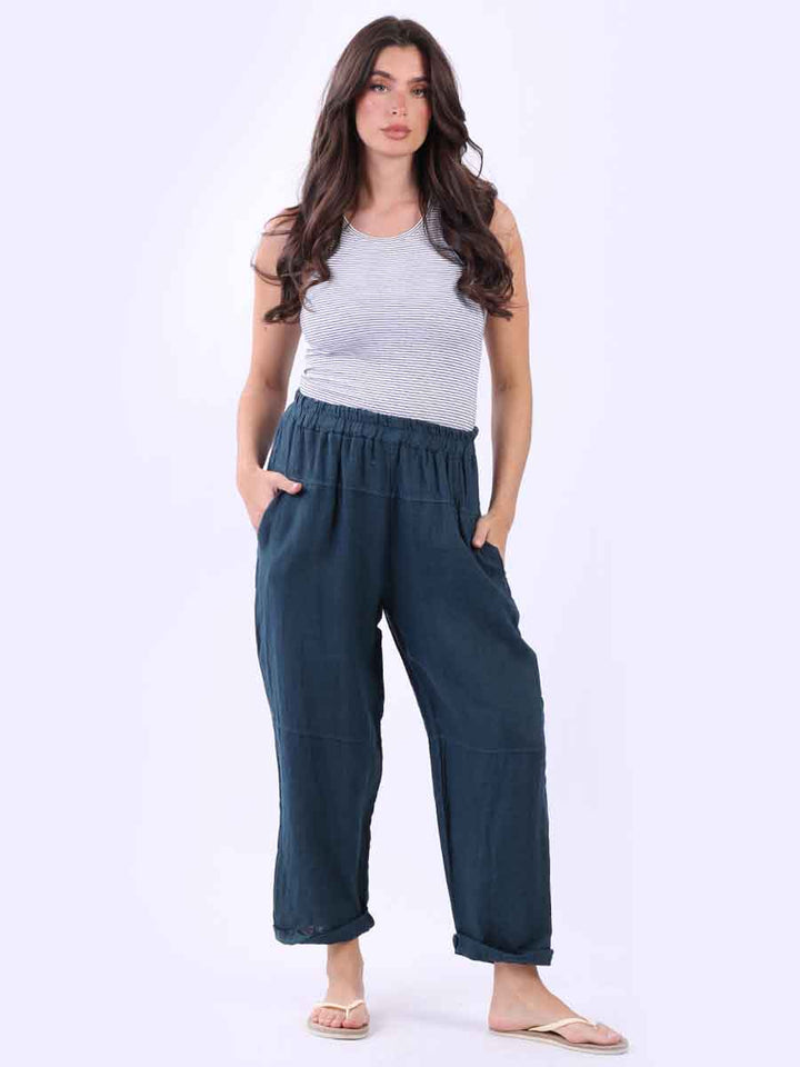 Plain Linen Trouser Teal