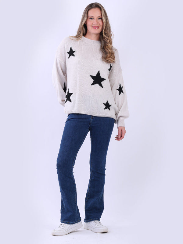 Women Star Knitted Baggy Wooly Jumper