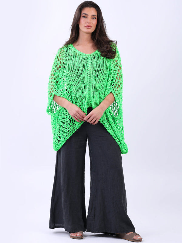 Italian Crochet Knit Tunic Batwing Beach Top