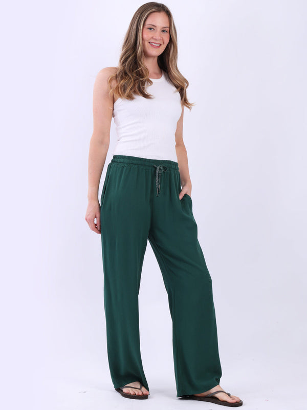 Women Plain Relaxed Fit Slant Pant