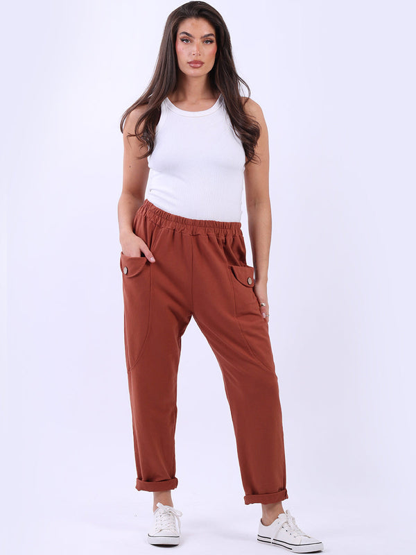 Ladies Cotton Plain Casual Sweat Pant