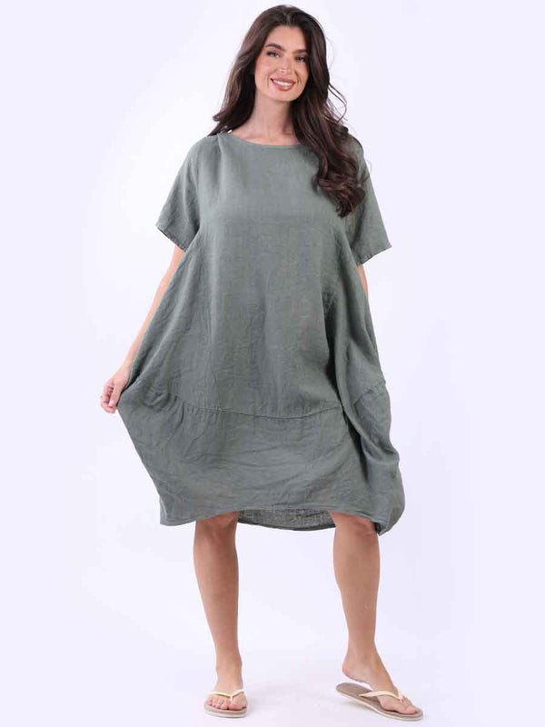Plus Size Women Linen Slouch Dress