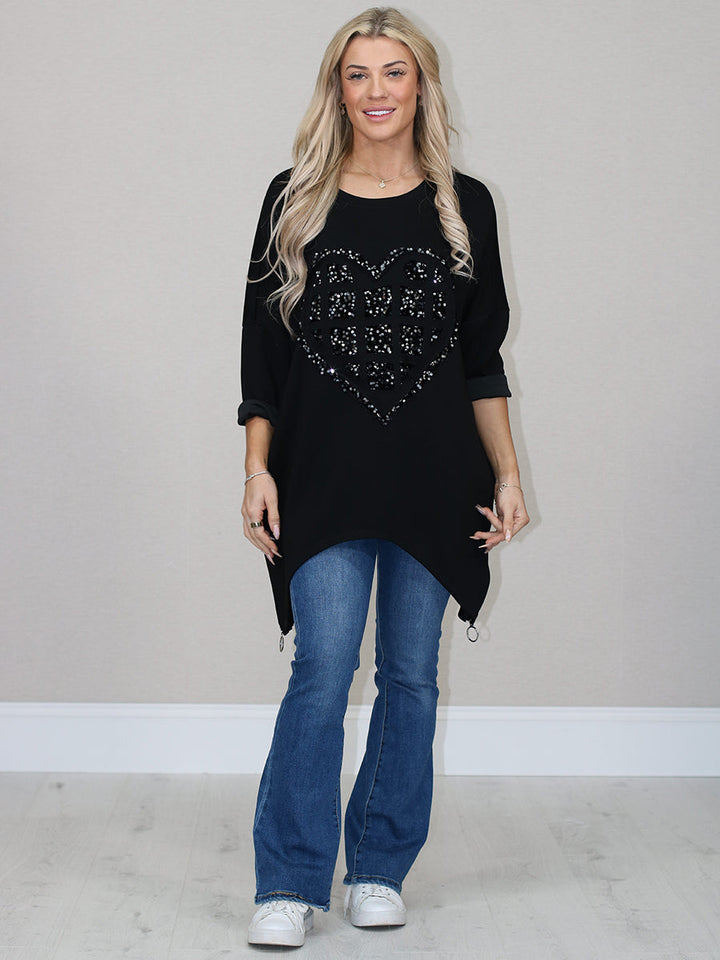 Plus Size Lagenlook Top Black