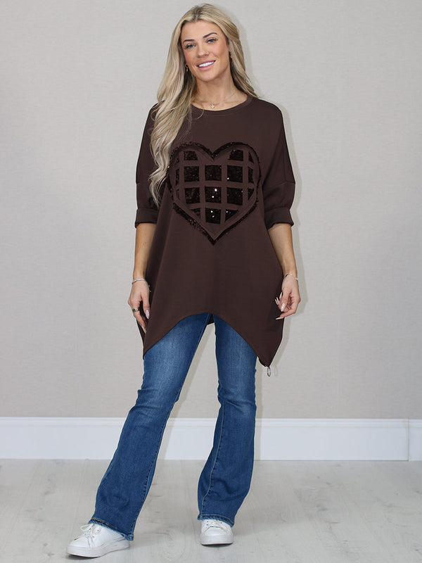 Plus Size Lagenlook Top Chocolate