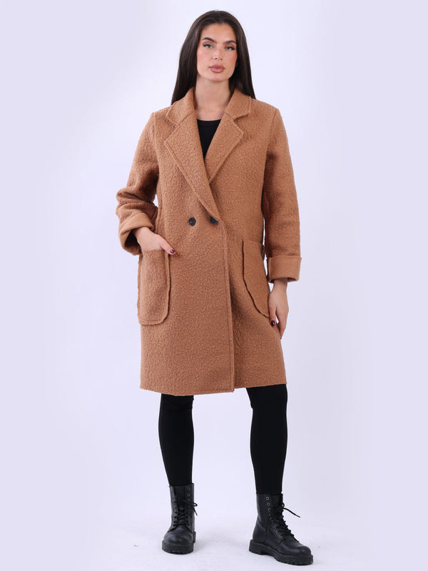 Ladies Oversized Plain Woolen Coat
