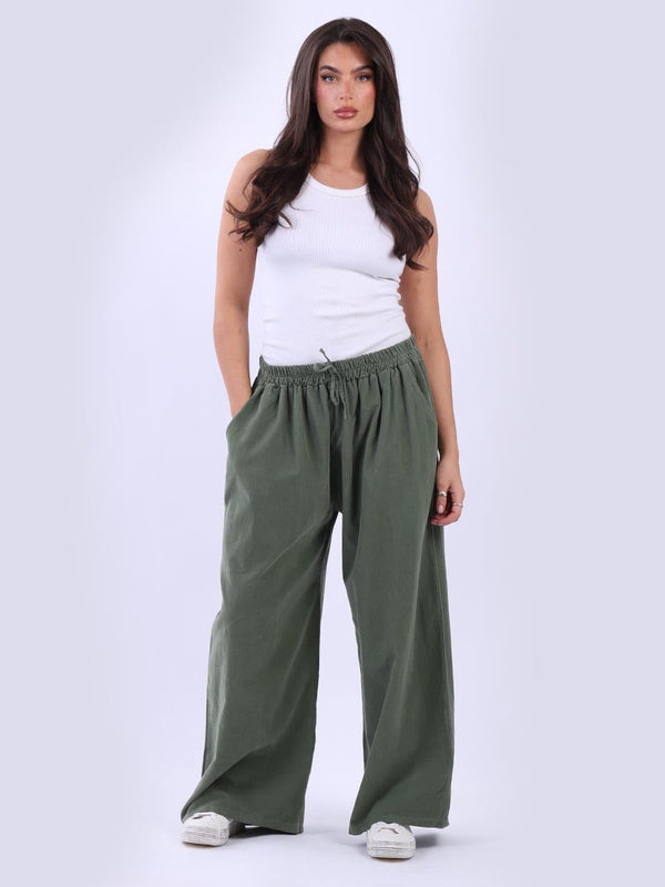 Women Solid Cotton Corduroy Palazzo