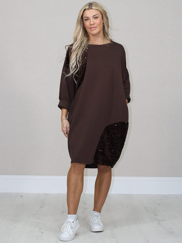 Plus Size Midi Dress Chocolate
