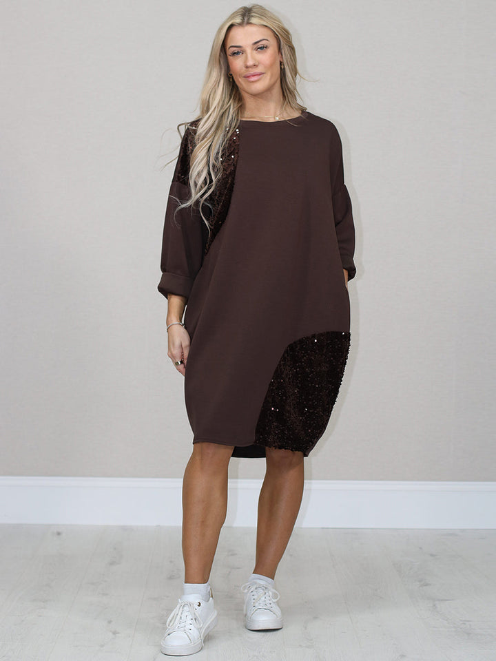 Plus Size Midi Dress Chocolate
