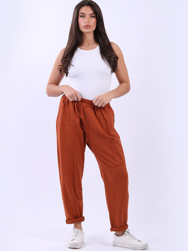 Women Plain Cotton Comfy Trouser