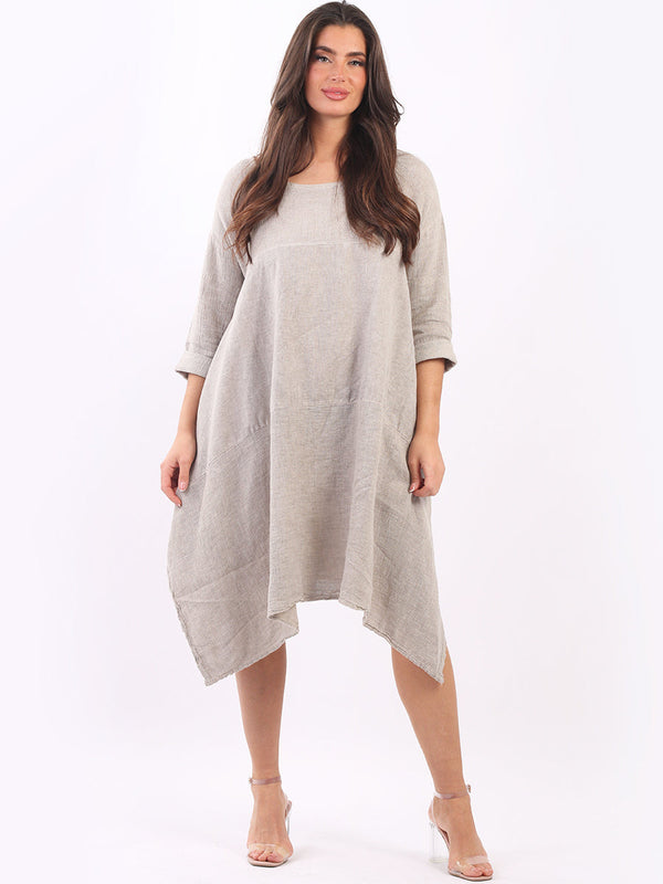 Acid Washed Linen Slouchy Dress