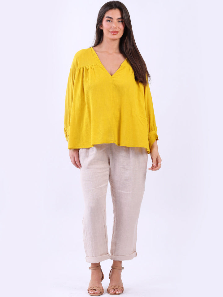 Batwing Cotton Crop Blouse