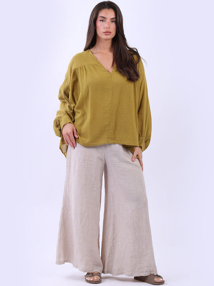 Batwing Cotton Crop Blouse