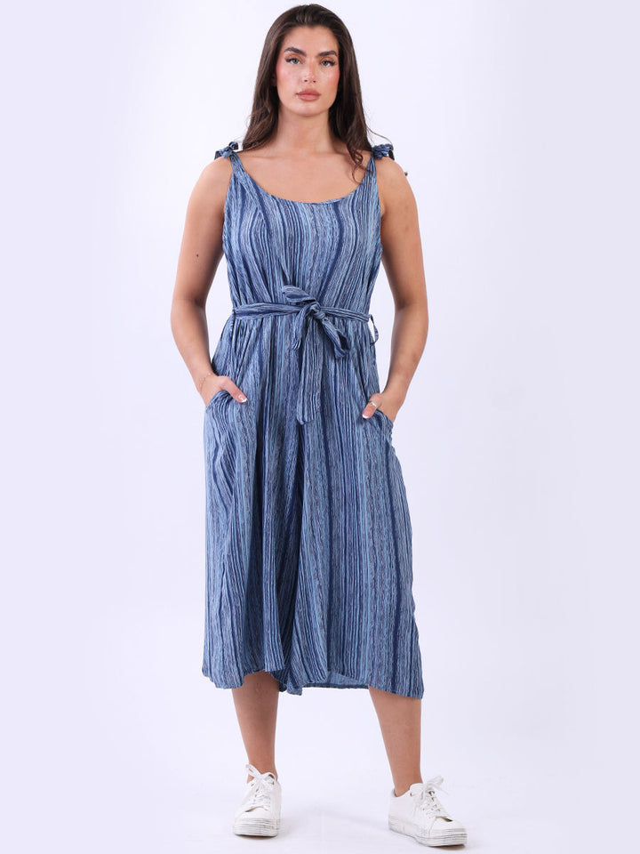 Stripy wide Leg Playsuit