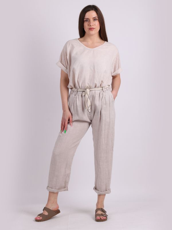 Italian Plain Linen Trouser