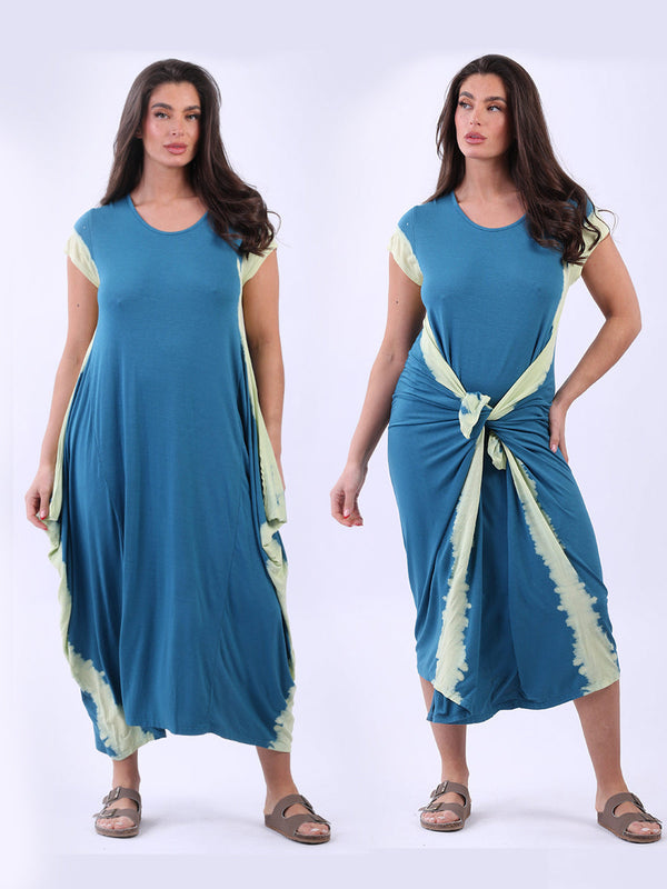 Ladies Tie And Dye Drape Maxi Dress