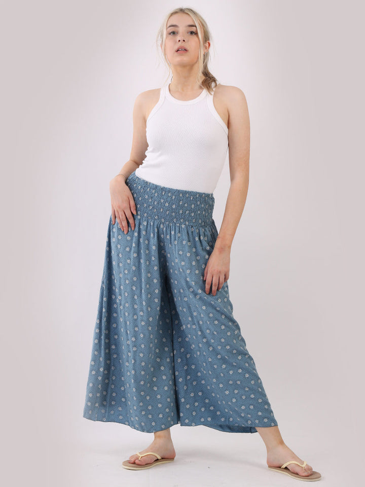 Ditsy Floral Shirred Waist Band Palazzo 