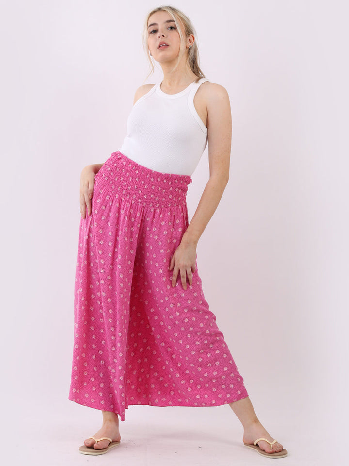 Ditsy Floral Shirred Waist Band Palazzo 