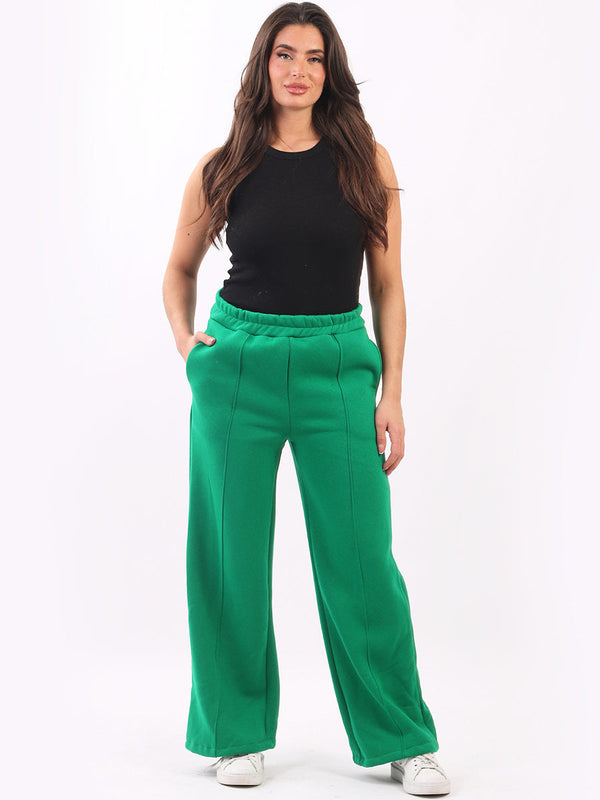 Women Cotton Relaxed Fit Wide Leg Trouser