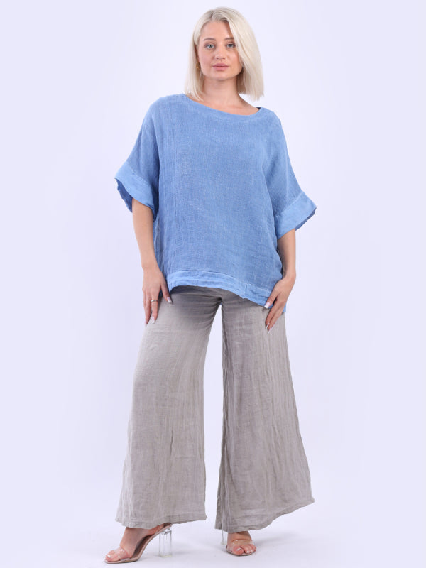 Italian Vintage Washed Linen Crop Top