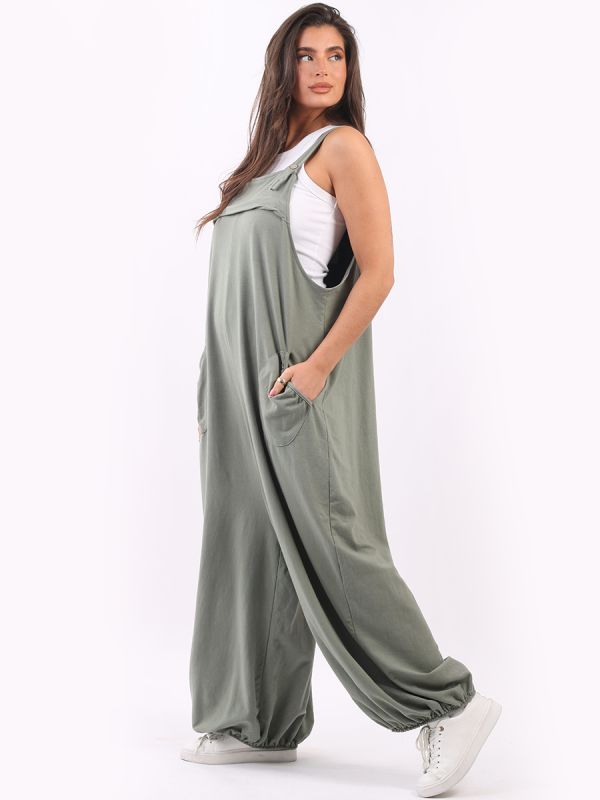Cotton Pobo Lagenlook Oversized Jumpsuit