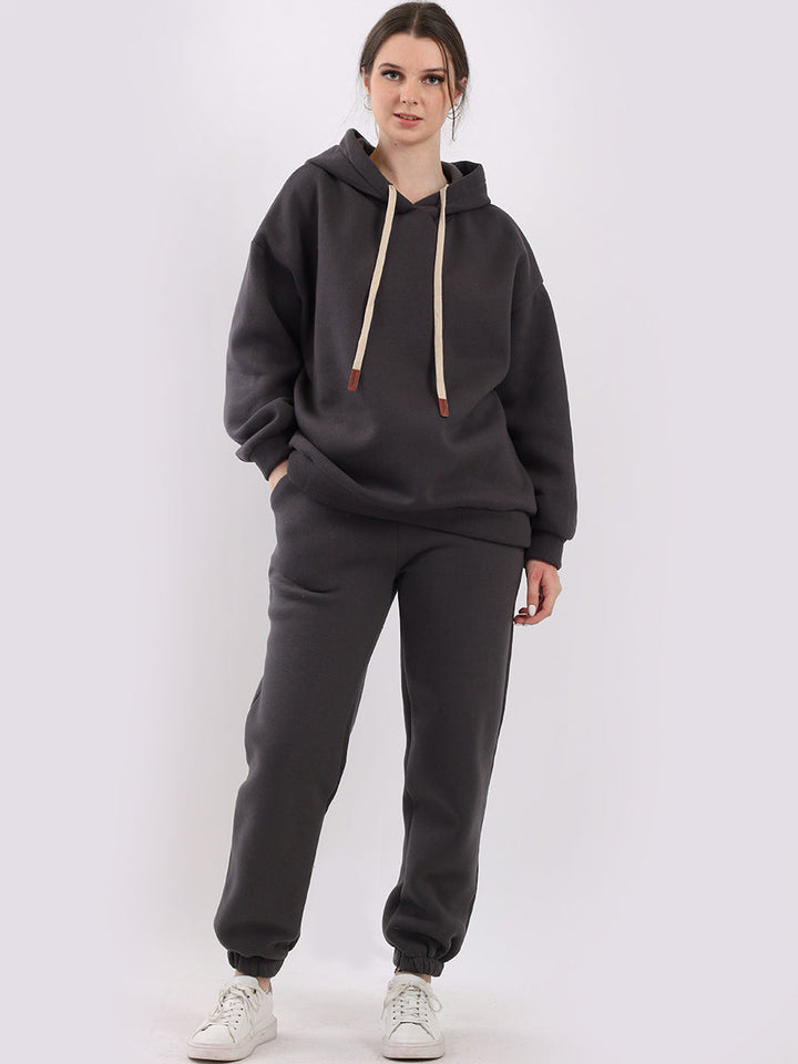 Plain Cotton Boxy Fleece Hoodie