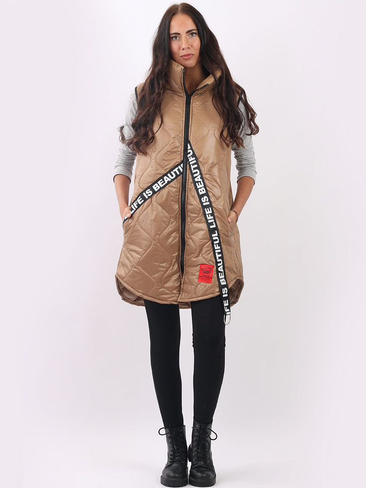 Sleeveless Parachute Puffer Gilet