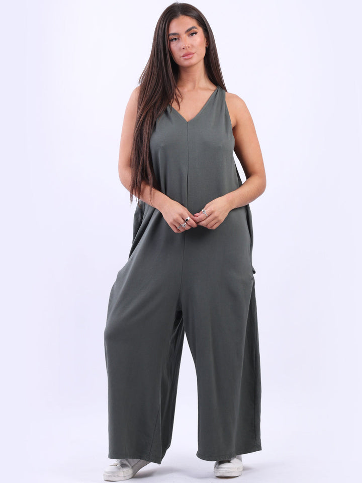 Women Sleeveless Cotton Jumpsuit