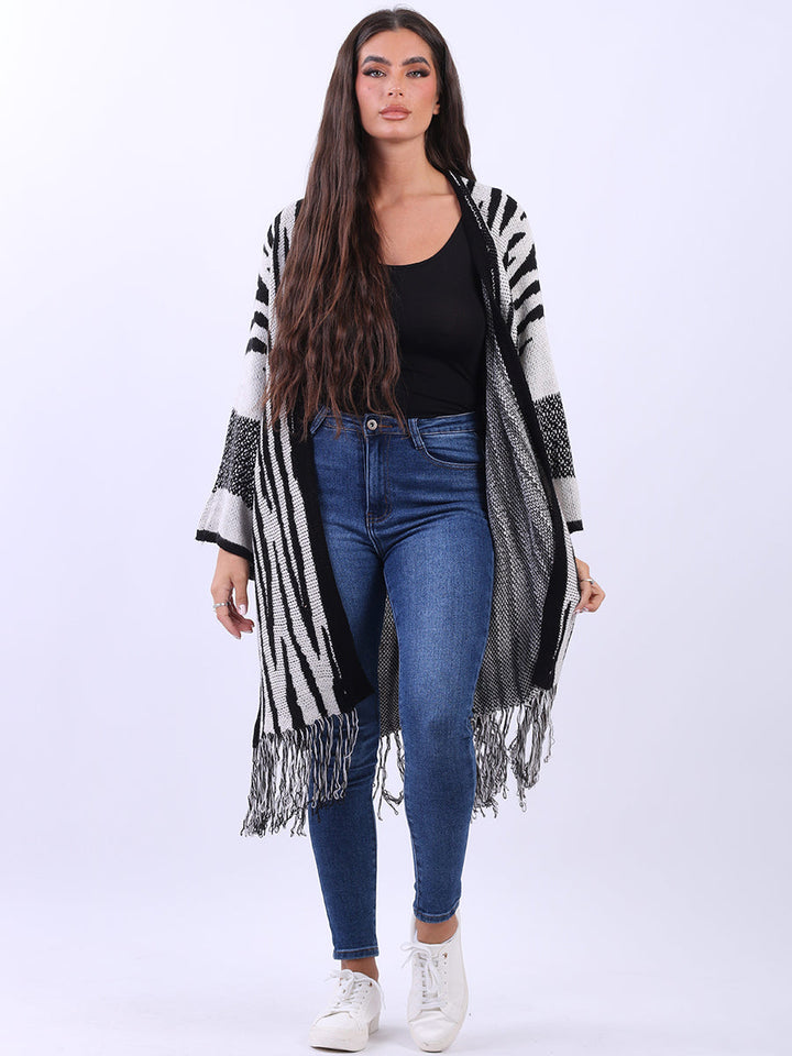 Open Front Wool Knitted Cardigan