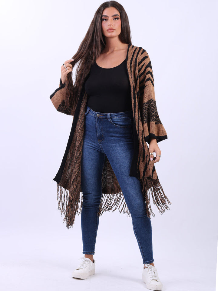 Open Front Wool Knitted Cardigan