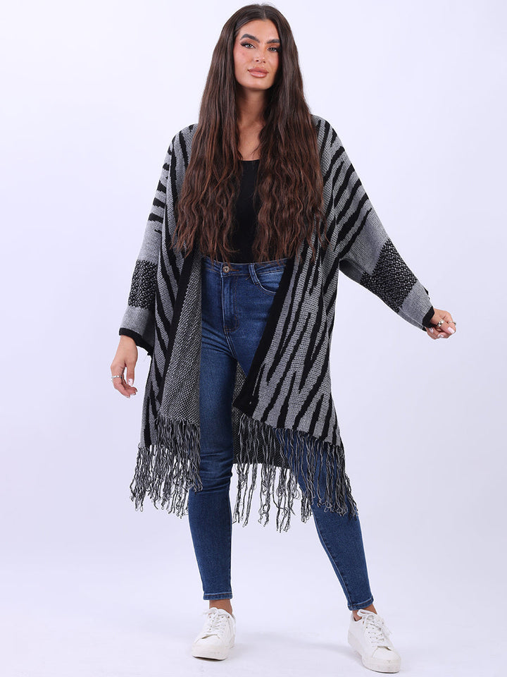 Open Front Wool Knitted Cardigan