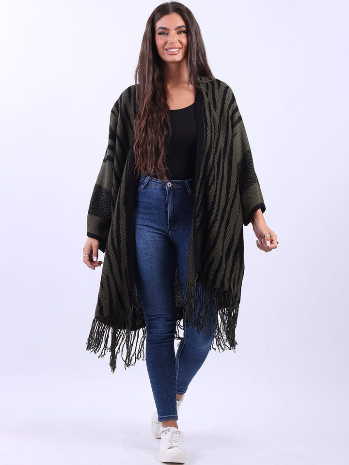 Open Front Wool Knitted Cardigan