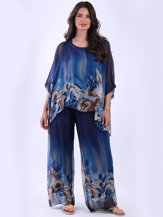 Floral Silk Tunic Top