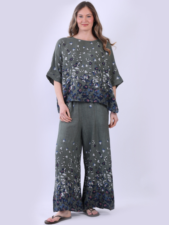 Floral Linen Batwing Top