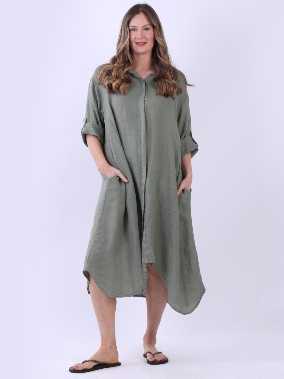 Solid Linen Lagenlook Dress