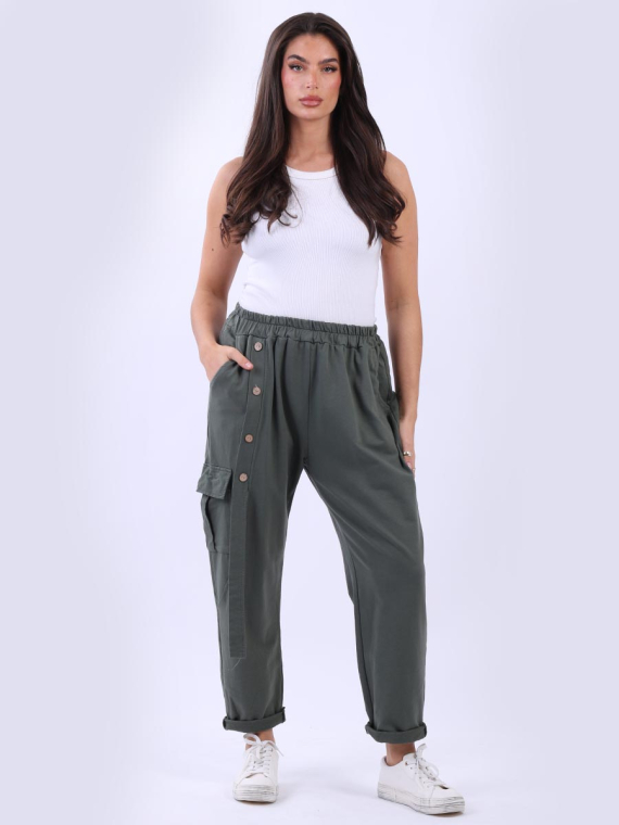 Solid Cotton Cargo Pant