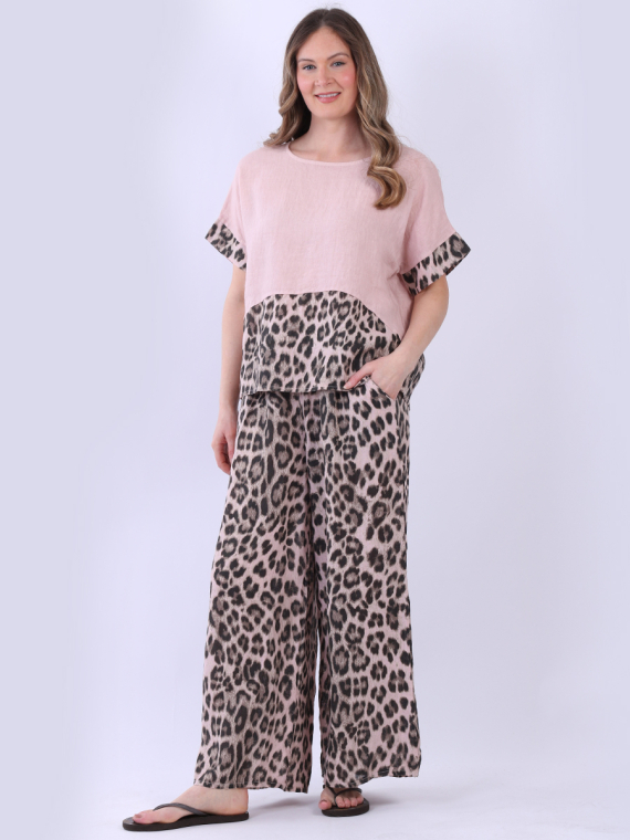 Leopard Linen Crop Top