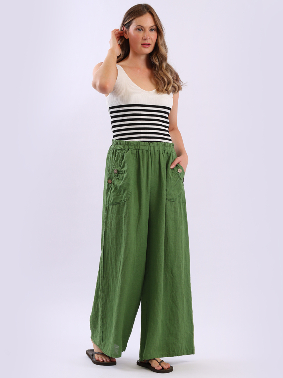 Linen Wide Leg Palazzo