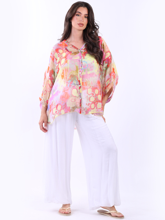 Oversized Tie Dyed Silk Shirt