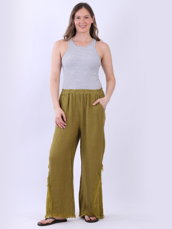 Plain Hopsack Linen Trouser