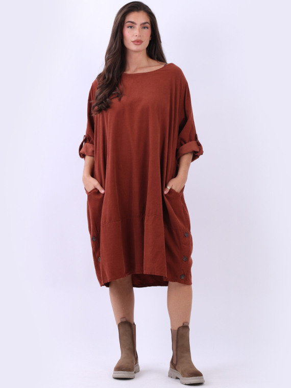 Plus Size Cotton Corduroy Dress