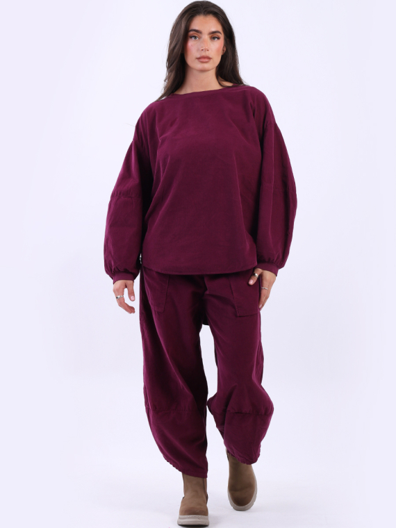 Cotton Corduroy Batwing Top