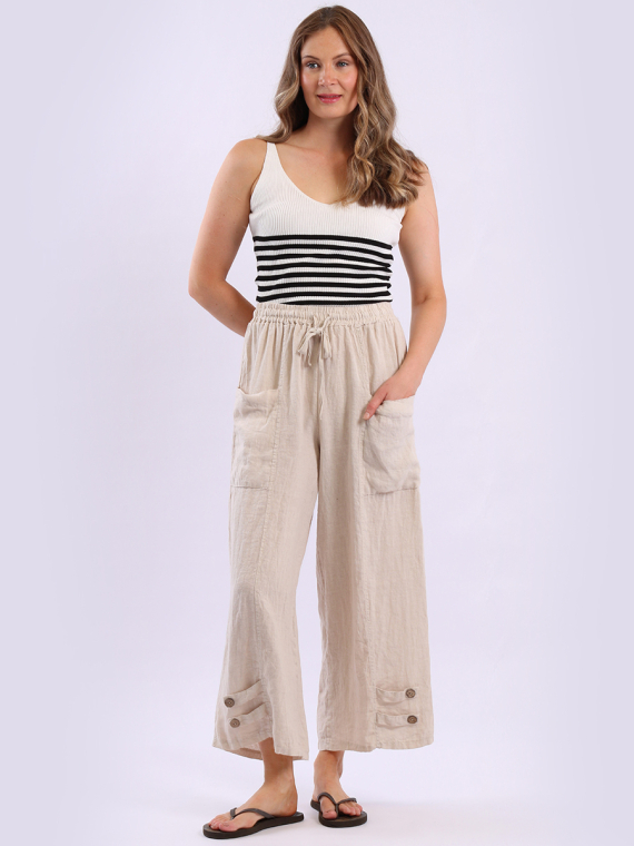 Wide Leg Linen Trouser