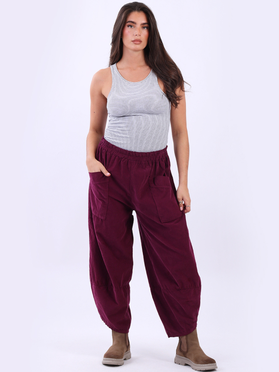 Solid Cotton Corduroy Trouser